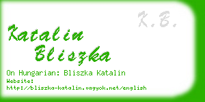 katalin bliszka business card